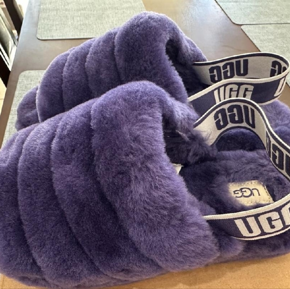UGG Plush Purple Slides
